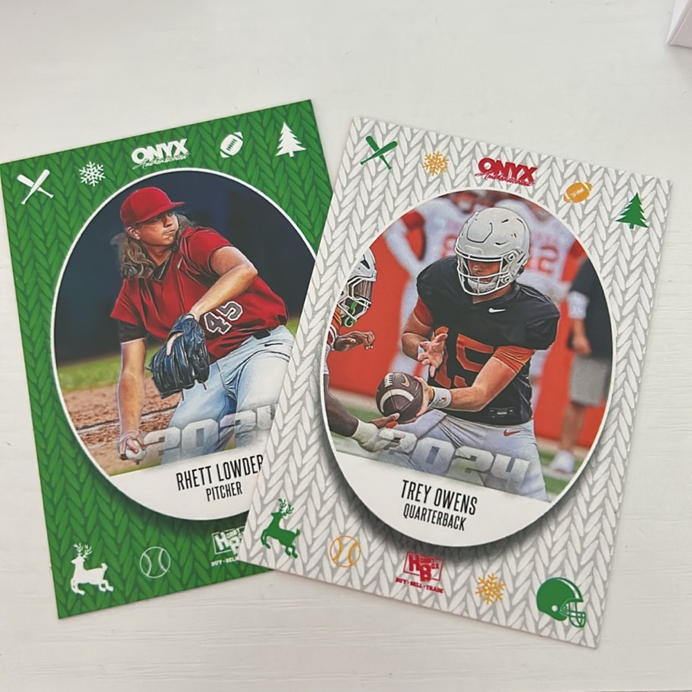 Trey Owen’s and Rhett Lowder two pack sports cards